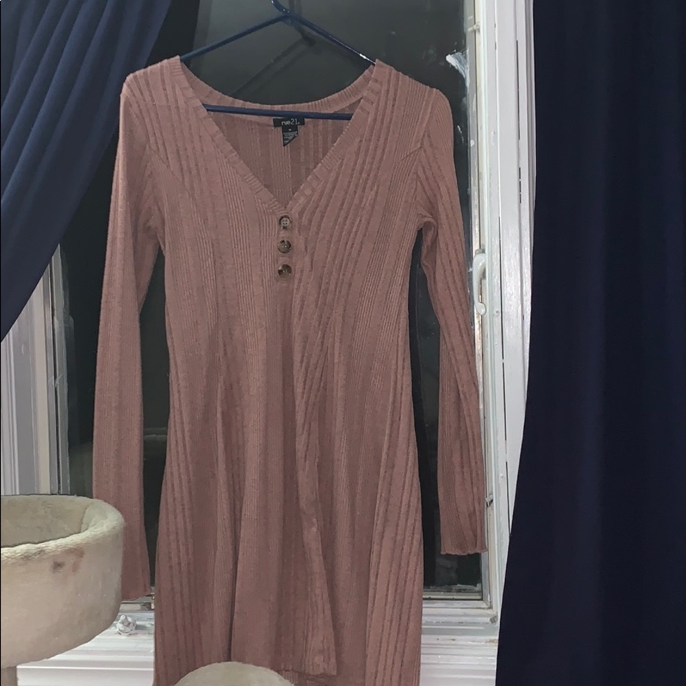 Pink sweater dress